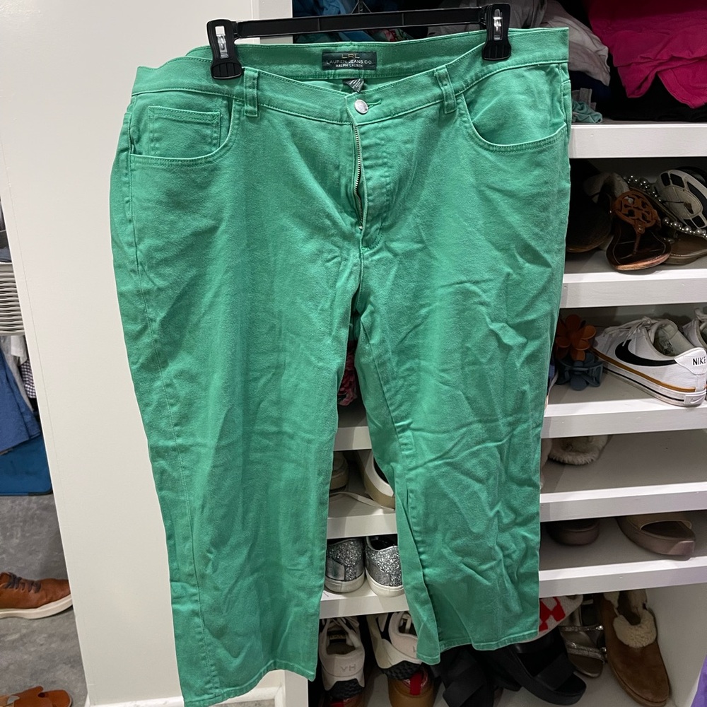 Ralph Lauren Green Ankle Cropped Jeans